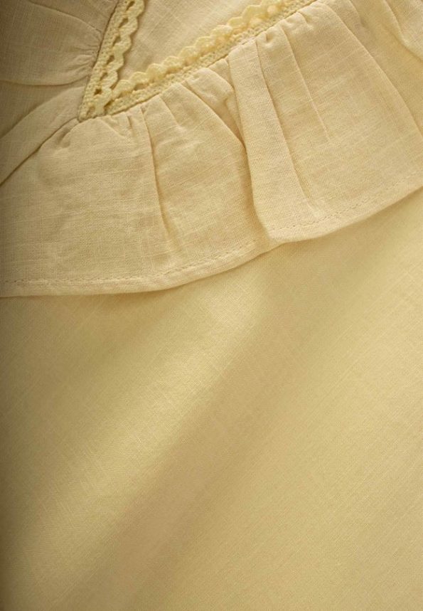 Lace Hem and Back Dress for Ages 2-7 Yellow
