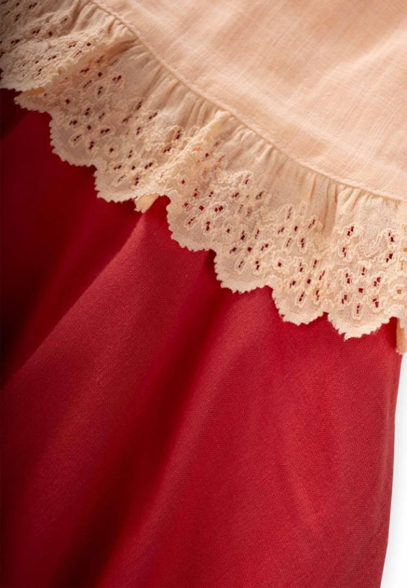 Two-Toned Lace Waist Dress for Ages 2-7 Peach Pink
