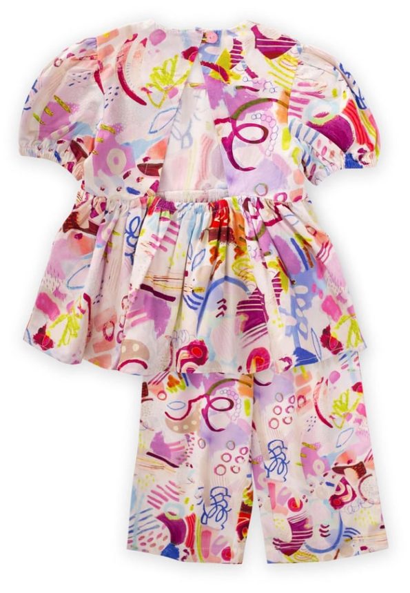 Triangle Back Outfit for Ages 2-7 in Ecru Pattern