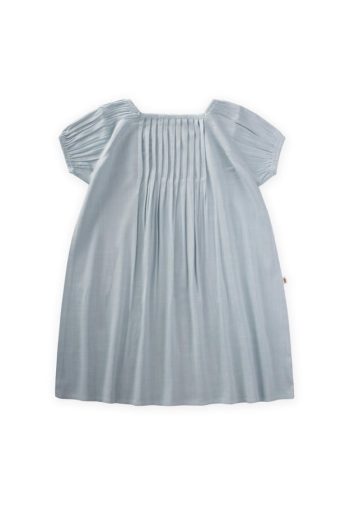 Ruffled Linen Dress for Ages 2-7 in Blue