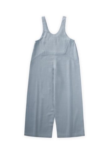 Embroidered Linen Dungarees for Kids 2-7 Years Blue