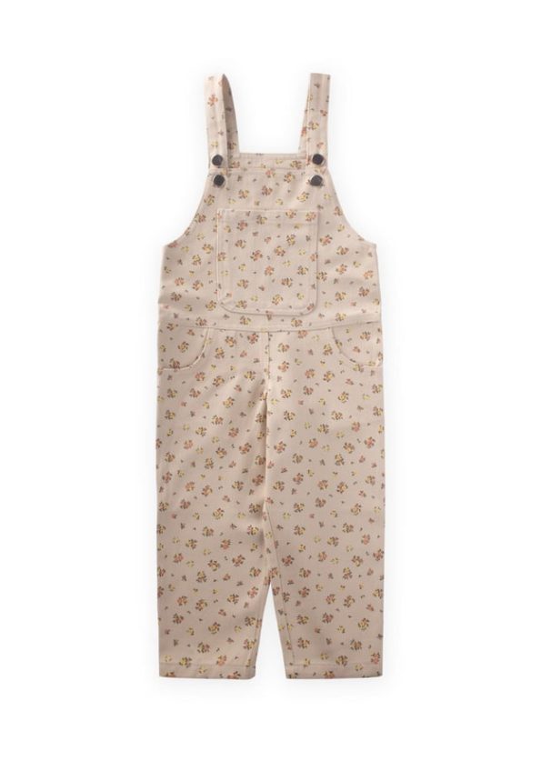 Patterned Gabardine Overall for Ages 2-7 in Ecru Floral
