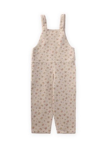 Patterned Gabardine Overall for Ages 2-7 in Ecru Floral