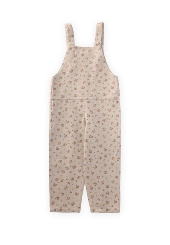 Patterned Gabardine Overall for Ages 2-7 in Ecru Floral