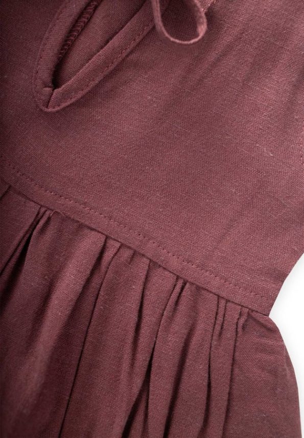 Embroidered Linen Set for Ages 2-7 in Purple