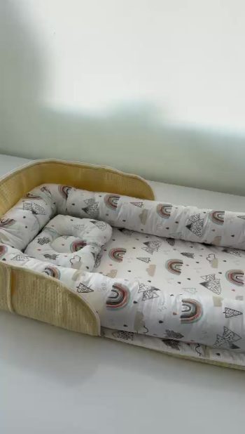 Jaju Portable Baby Nest with Bag - Mountain Yellow Quilted Baby Nest