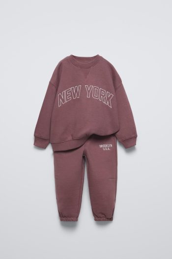 Boys' Cotton New York Print Sweatshirt Tracksuit