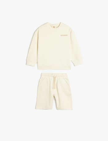 Boys' Cotton Long Sleeve Sweatshirt and Shorts Set