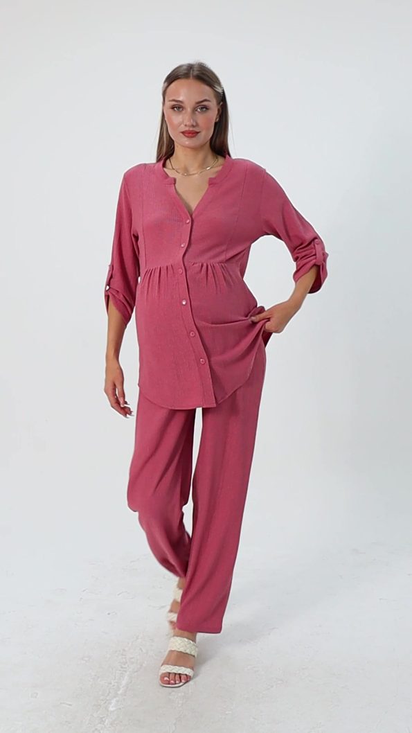 Miss World Lissa Front Button V-Neck Maternity and Nursing Set