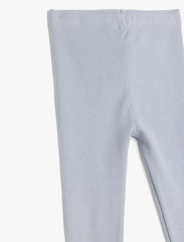 Girls' Cotton Basic Long Leggings with Elastic Waist