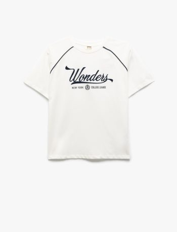 Girls' Short Sleeve Cotton T-Shirt with Embroidery