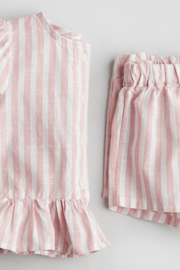 2 Piece Blouse and Shorts Set
