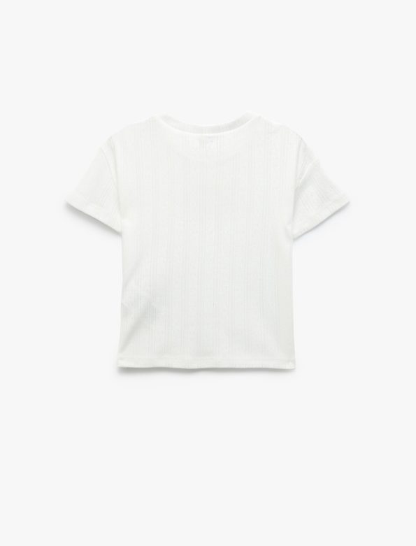 Girls' Cotton Rabbit Print Short Sleeve T-Shirt