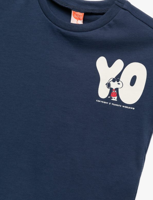 Boys' Licensed Cotton Snoopy Print Short Sleeve T-Shirt
