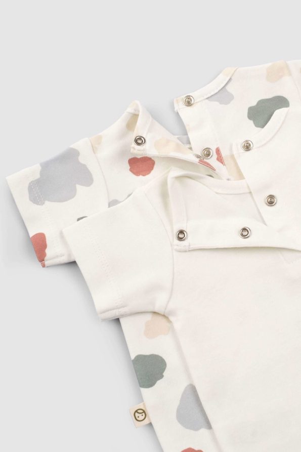 2-Piece Short Sleeve Organic Cotton Baby Bodysuit Set Animal Print