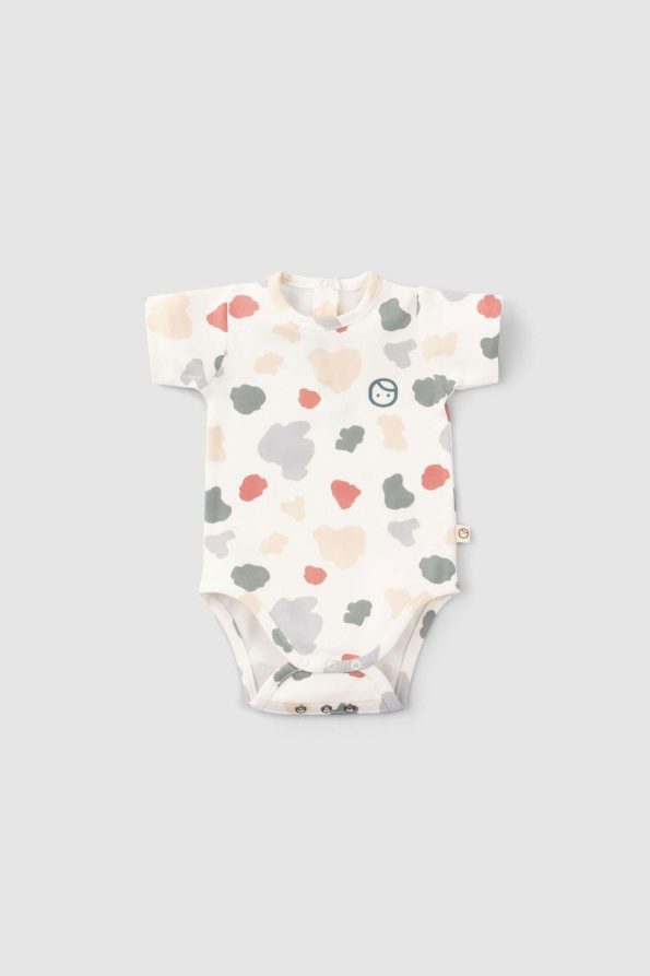 2-Piece Short Sleeve Organic Cotton Baby Bodysuit Set Animal Print