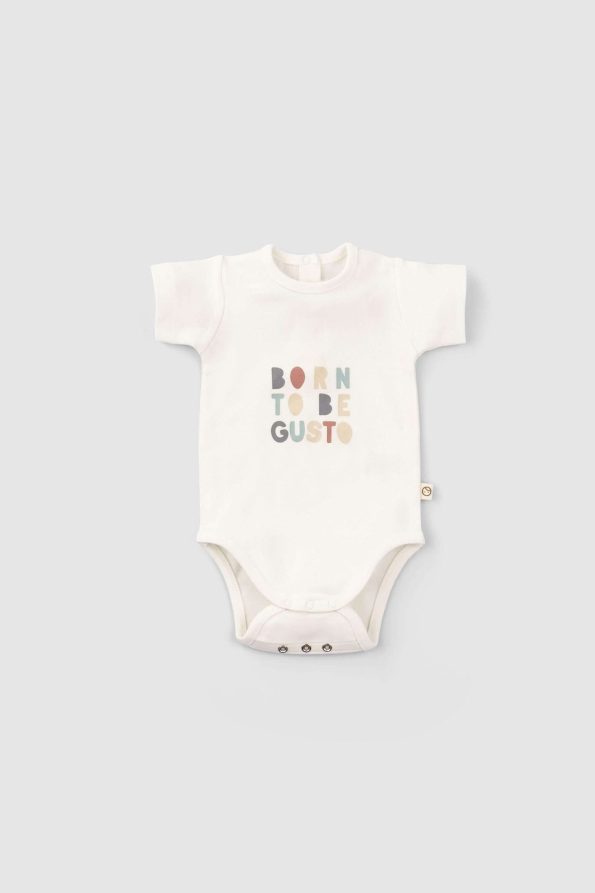 2-Piece Short Sleeve Organic Cotton Baby Bodysuit Set Animal Print