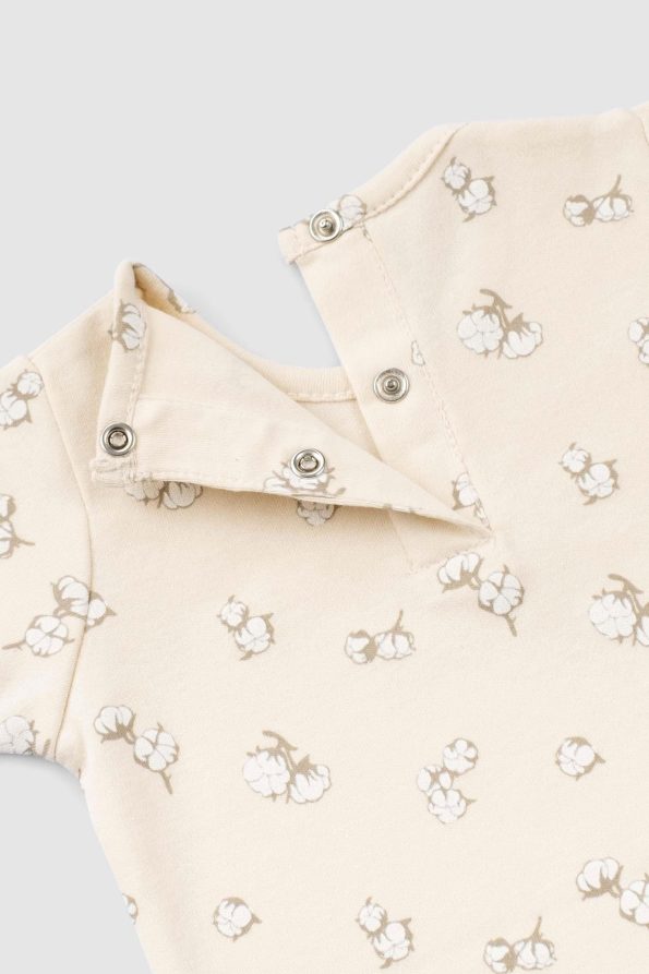 2-Pack Short Sleeve Organic Cotton Baby Bodysuit Set with Cute Cotton Print