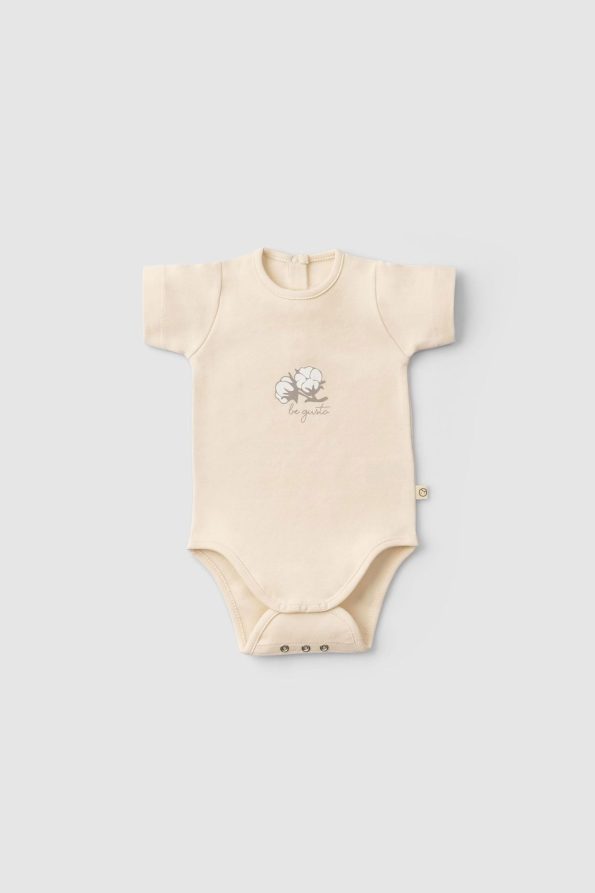 2-Pack Short Sleeve Organic Cotton Baby Bodysuit Set with Cute Cotton Print