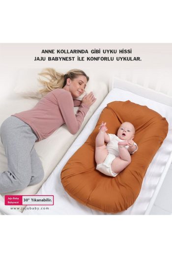 Jaju Baby White Puffy Babynest Organic Cotton Luxurious Baby Nest 70x55 Cm