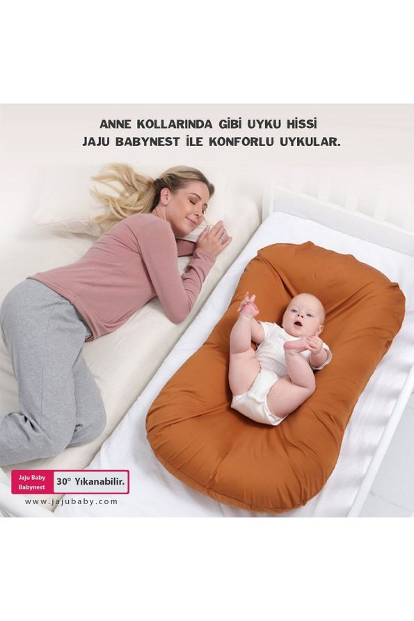 Jaju Baby White Puffy Babynest Organic Cotton Luxurious Baby Nest 70x55 Cm