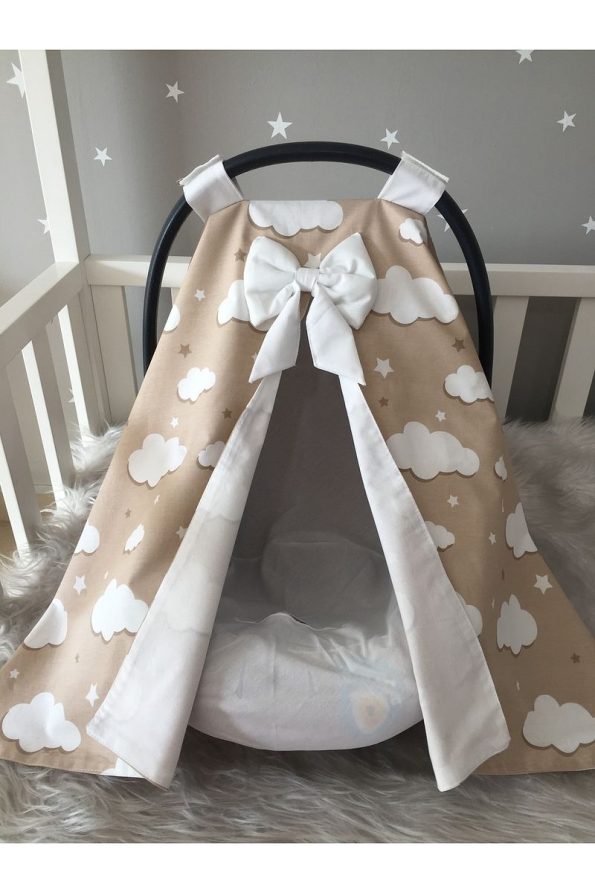 Jaju Baby Brown Cloud Pattern Stroller Cover and Inner Sheet
