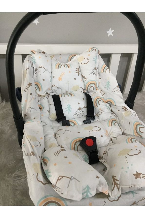 Jaju Baby Mountain and Rainbow Pattern Stroller Cushion