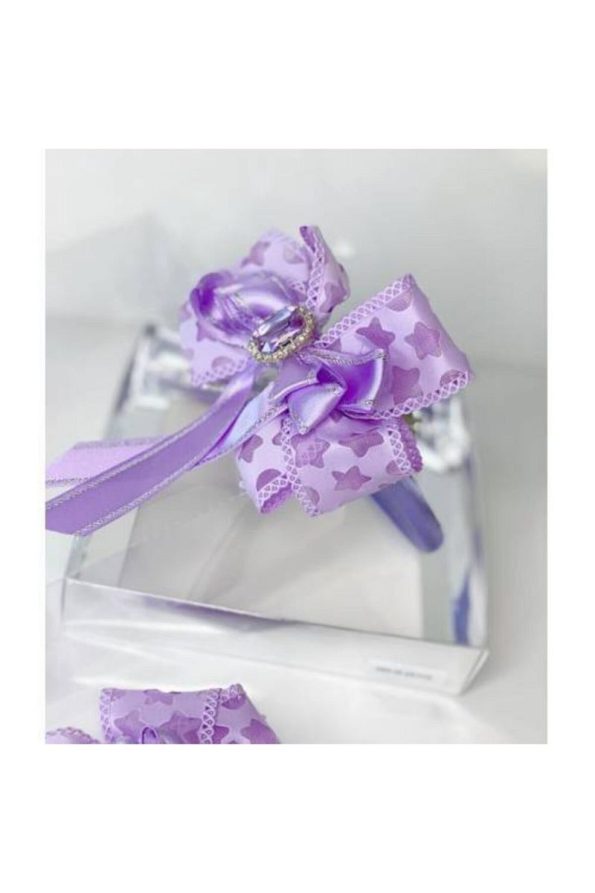 QUEEN ACCESSORY Lilac Crystal-Embellished Mother-Daughter Headband and Hairpin Set