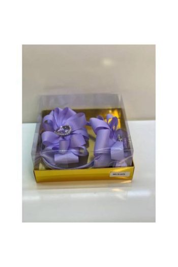 QUEEN ACCESSORIES Lilac Mother-Daughter Satin Crown and Hairpin Set