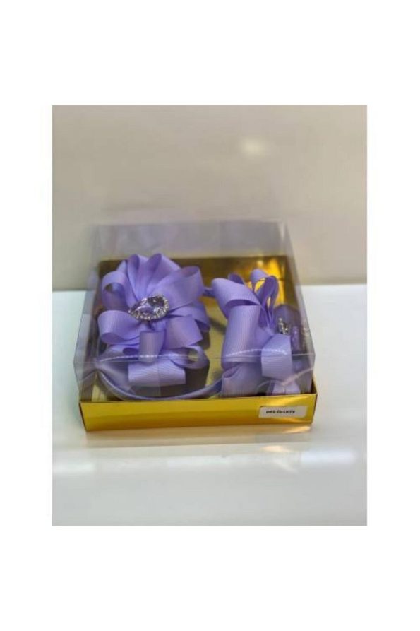 QUEEN ACCESSORIES Lilac Mother-Daughter Satin Crown and Hairpin Set