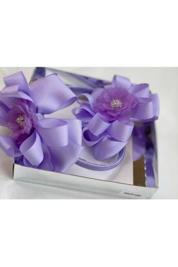 QUEEN ACCESSORIES Lilac Flower Brooch Mother-Daughter Child Baby Satin Gift Crown Hairpin Set