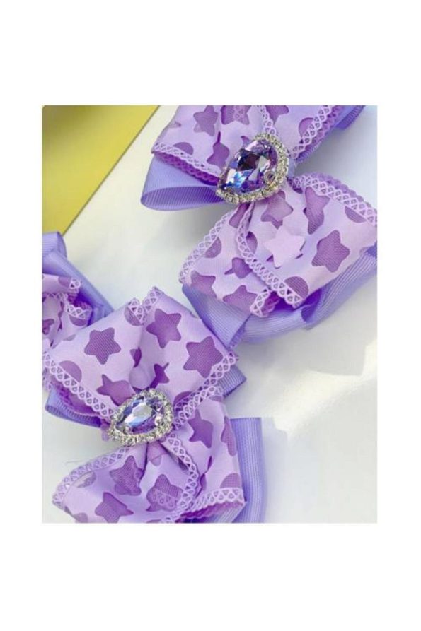 QUEEN ACCESSORIES Purple 4-Piece Star Pattern Mother-Daughter Baby Hair Accessories Set