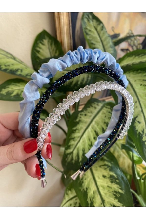 Sparkly Pearl Headband Set