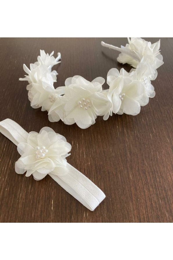 Azure Pearl Crown Set for Mother and Baby