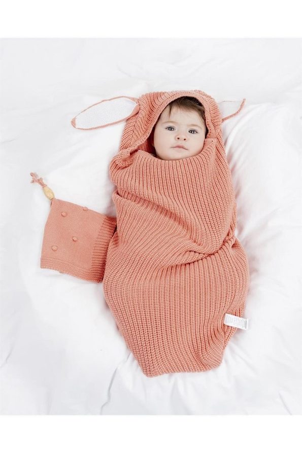 Minora Knitted Bunny Ear Sleepsack Set