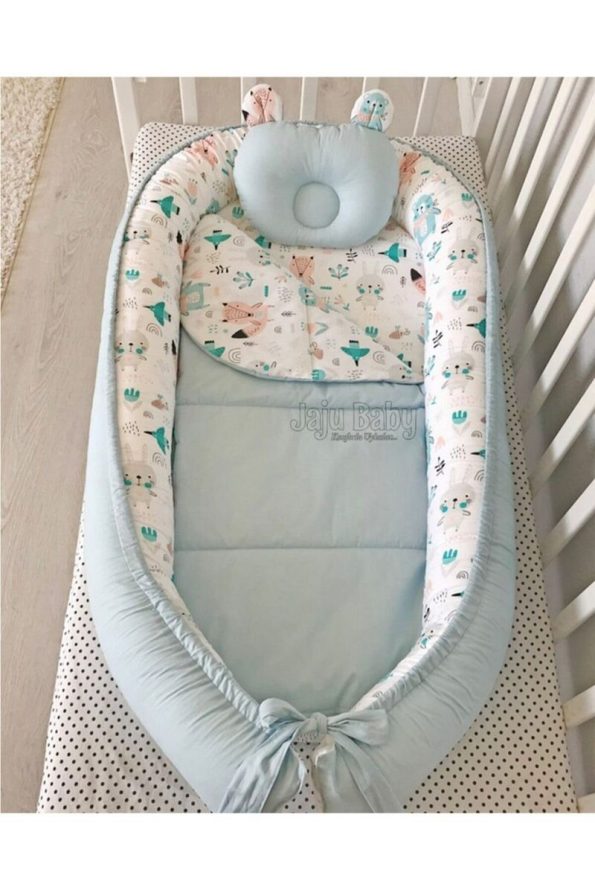 Jaju Baby Nest Cute Animals Design Luxury Orthopedic Side Bed