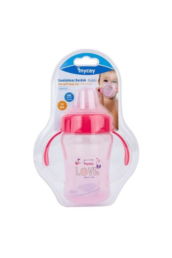Mycey Spill-Proof Cup with Handle Love