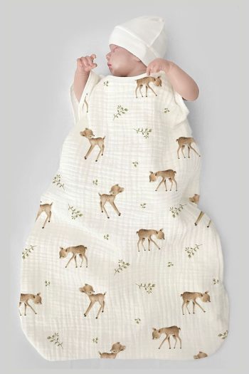 Tuğba Swan 4-Layer Muslin Baby Sleep Sack (0-18 Months) - Bambi Dream