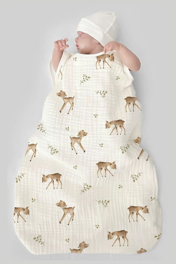 Tuğba Swan 4-Layer Muslin Baby Sleep Sack (0-18 Months) - Bambi Dream