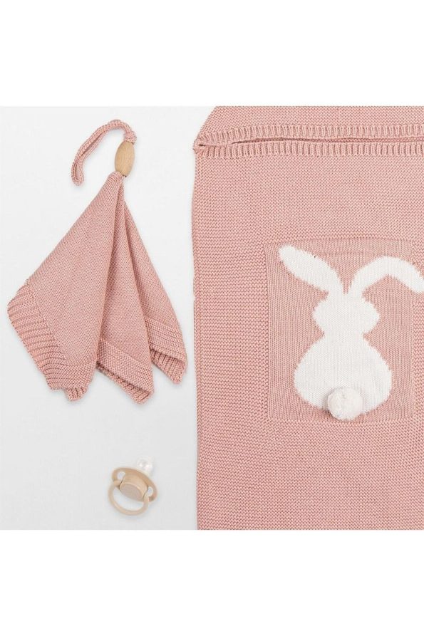 Minora Rabbit Pattern 2-Piece Cocoon Sleep Set Blush