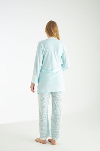 Miss World Lissa Mint Green Polka Dot Nursing Pajama Set