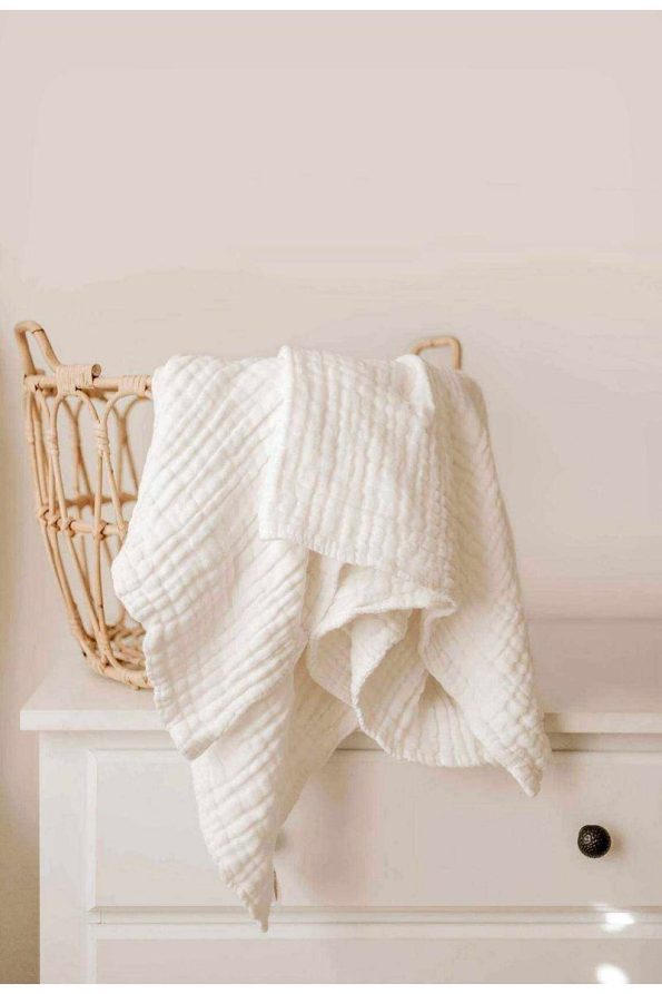JUNIPERUS Ecru 4-Layer Multi-Purpose Muslin Blanket