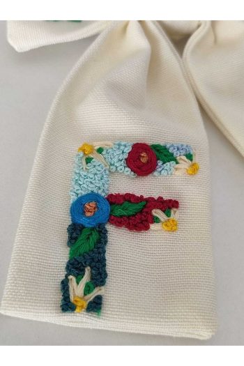 Sare Kids Clothing Organic F Letter Knitted Hair Clip for Girls