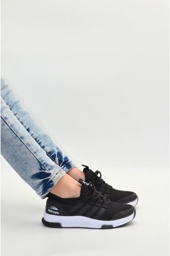 KunduraHane Black and White Ultra Lightweight Flexible Comfortable Kids' Walking and Sports Shoes