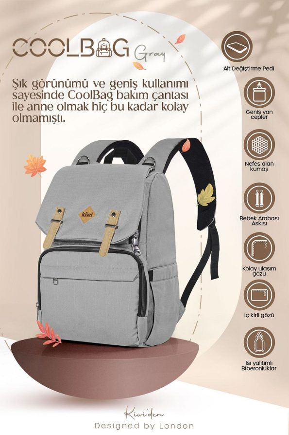 Kiwi Coolbag Mother Baby Bag - Gray