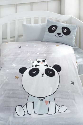 BONJARDİNHOME Baby Gray Cotton 3D Digital Print Duvet Cover Set