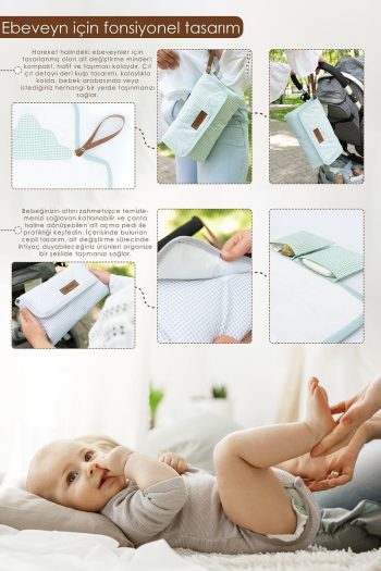 mordesign Baby Changing Mat and Portable Care Bag, Mint