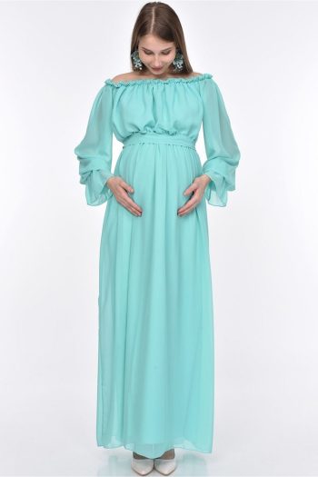 MODA LABIO Flowing Maternity Dress Mint Green
