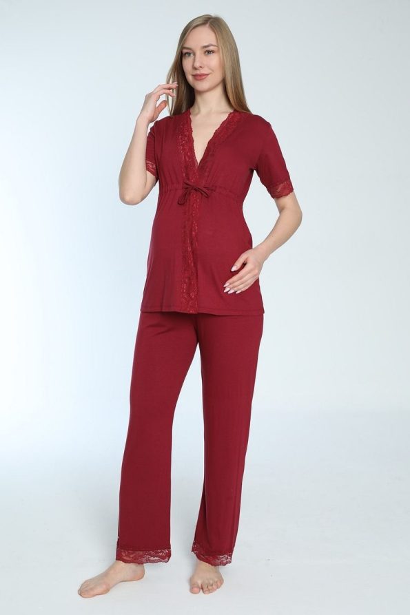 Miss World Lissa Nursing-Friendly Front-Opening Maternity and Postpartum Pajama Set