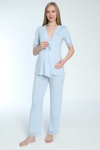 Miss World Lissa Front-Opening Maternity and Nursing Pajama Set